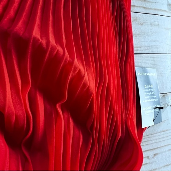 NWT Boston Proper High Neck Pleated Jumpsuit in Vibrant Orange size 14 - Picture 9 of 11